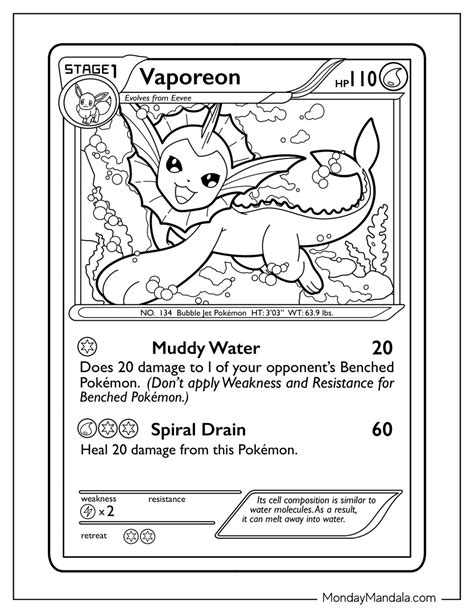 Vaporeon Coloring Pages (Free PDF Printables)